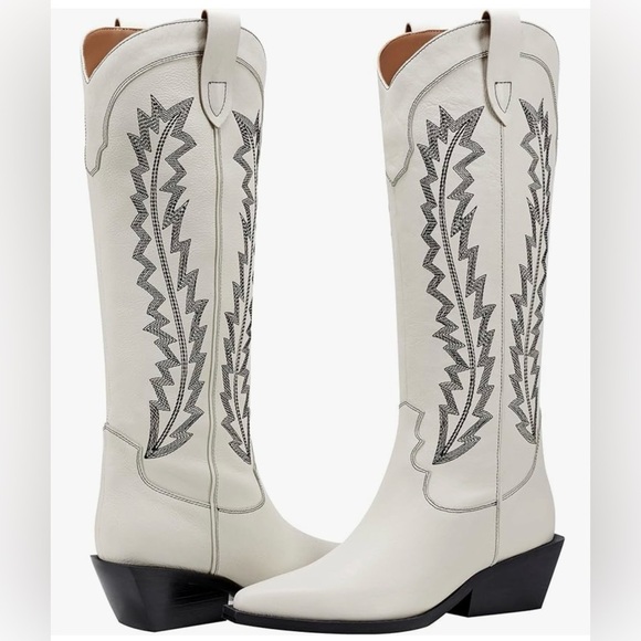 Marc Fisher Shoes - Marc Fisher Roselle Western Boot Chic Cream Sz 8.5 NWOB